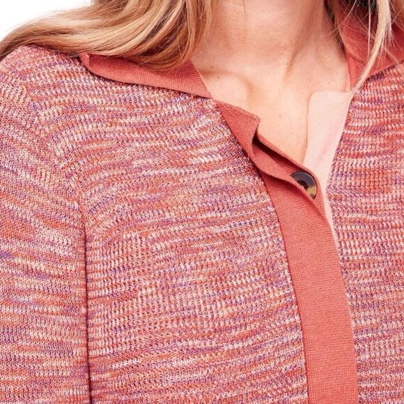 NWT Free People Making Memories Cropped Henley Sweater Size Medium Terra Cotta - Picture 7 of 15